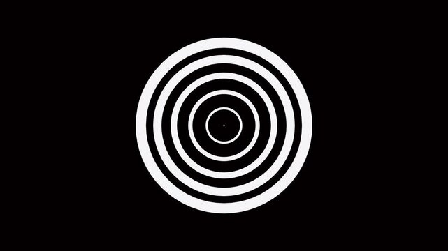 Abstract radio waves signal animation .Digital radio waves white circle diffusion animation .