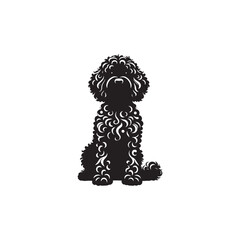 Charming Cockapoo Dog Silhouette Vector Illustration – Fluffy Hybrid Breed Clipart for Pet Lovers, Digital Download for Crafts, T-Shirts, Logos, Stickers, and Decor Projects
