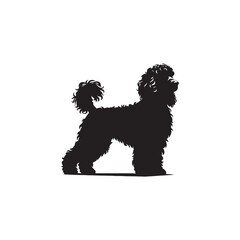 Charming Cockapoo Dog Silhouette Vector Illustration – Fluffy Hybrid Breed Clipart for Pet Lovers, Digital Download for Crafts, T-Shirts, Logos, Stickers, and Decor Projects
