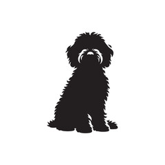Charming Cockapoo Dog Silhouette Vector Illustration – Fluffy Hybrid Breed Clipart for Pet Lovers, Digital Download for Crafts, T-Shirts, Logos, Stickers, and Decor Projects
