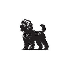 Charming Cockapoo Dog Silhouette Vector Illustration – Fluffy Hybrid Breed Clipart for Pet Lovers, Digital Download for Crafts, T-Shirts, Logos, Stickers, and Decor Projects
