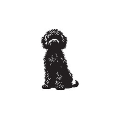 Charming Cockapoo Dog Silhouette Vector Illustration – Fluffy Hybrid Breed Clipart for Pet Lovers, Digital Download for Crafts, T-Shirts, Logos, Stickers, and Decor Projects

