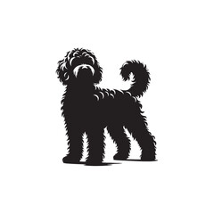 Charming Cockapoo Dog Silhouette Vector Illustration – Fluffy Hybrid Breed Clipart for Pet Lovers, Digital Download for Crafts, T-Shirts, Logos, Stickers, and Decor Projects
