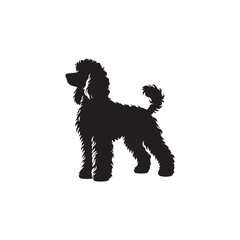Charming Cockapoo Dog Silhouette Vector Illustration – Fluffy Hybrid Breed Clipart for Pet Lovers, Digital Download for Crafts, T-Shirts, Logos, Stickers, and Decor Projects
