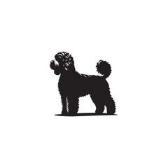 Charming Cockapoo Dog Silhouette Vector Illustration – Fluffy Hybrid Breed Clipart for Pet Lovers, Digital Download for Crafts, T-Shirts, Logos, Stickers, and Decor Projects
