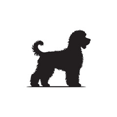Charming Cockapoo Dog Silhouette Vector Illustration – Fluffy Hybrid Breed Clipart for Pet Lovers, Digital Download for Crafts, T-Shirts, Logos, Stickers, and Decor Projects
