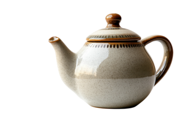 An elegant ceramic teapot a vessel for peaceful mornings filled with warmth and good company on transparent background