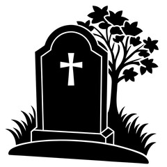 Obraz premium Grave silhouette vector illustration