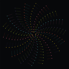 Naklejka premium A Swirling Tapestry of Light and Color In Darkness