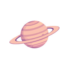 Pink Detailed Planet Illustration