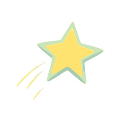 Obraz premium Simple 3D Shooting Star Illustration