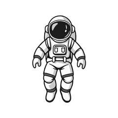 Detailed Grayscale Space Astronaut Illustration