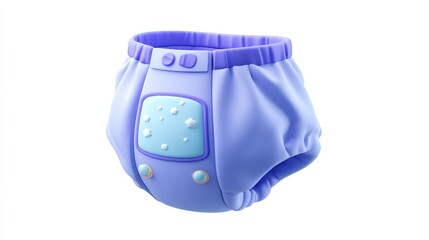 Cute, light purple baby diaper with cartoon design