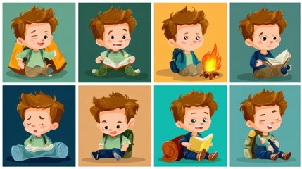 Boy's Camping Adventures: Illustrated Story