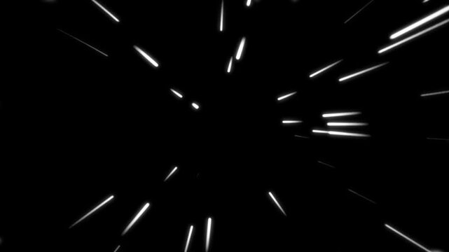 Falling stars motion graphics with plain black background