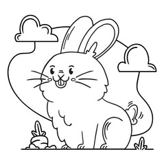 Hand drawn coloring book illustration	
