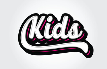 Kids Hand Lettering Typography Vector Template