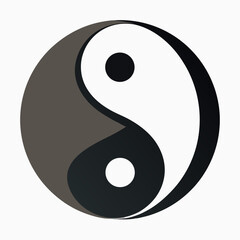Yin yang icon on white background