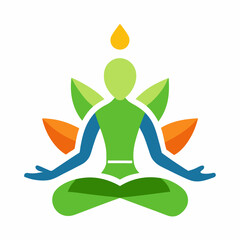 Yoga icon on white background