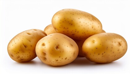 fresh organic potatoes isolated on white background