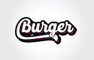 Burger Hand Lettering Calligraphy Typography Graffiti Template