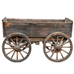 Fototapeta premium Antique wooden cart showcases rustic charm against contrasting backdrop design