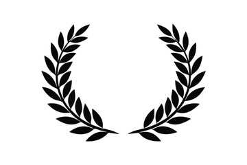 Obraz premium Greek Olive Branch Laurel Wreath Silhouette Vector Design