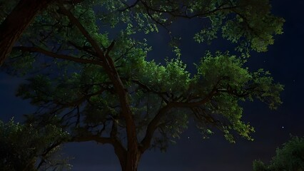 Obraz premium trees in the night sky
