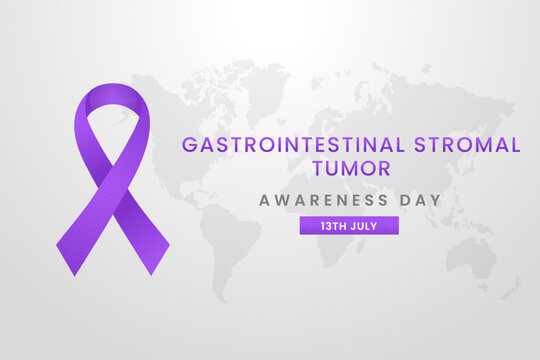 Gastrointestinal Stromal Tumor Awareness Day background design with Purple silk ribbon.