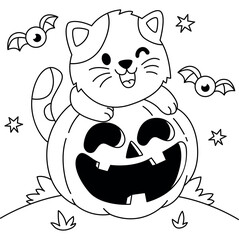 Hand drawn coloring book illustration	
