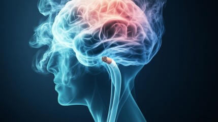 Obraz premium A scientific diagram illustrating how nicotine affects neurotransmitters in the brain, emphasizing the cycle of addiction,