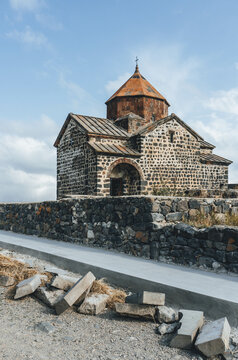 old church monastery by the sevan lake in armenia stone 