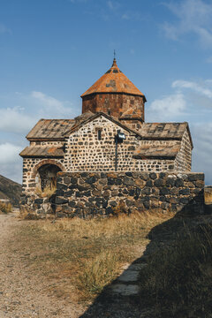 old church monastery by the sevan lake in armenia stone 
