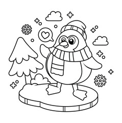 Hand drawn coloring book illustration	
