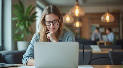 businesswoman working on laptop