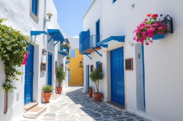 Colorful Streets of Mykonos Old Town
