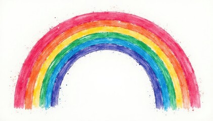 Pastel rainbow arc sketch, vibrant color pencil strokes, positive, graphic, art