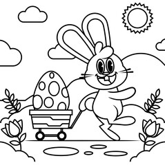 Hand drawn coloring book illustration	
