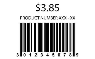 White Paper Price Barcode Tags, Price tags with product number, price tag with barcode and product number