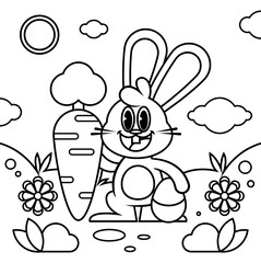 Hand drawn coloring book illustration	
