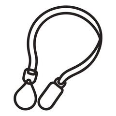 Wrist Lanyard outline – Black Strap Accessory Clipart

