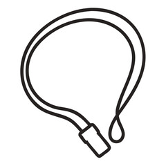 Wrist Lanyard outline – Black Strap Accessory Clipart

