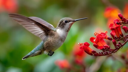 Fototapeta premium Hummingbird in Flight: Stunning Nature Photography