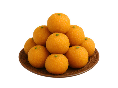 Plate sweets laddu isolated transparent background
