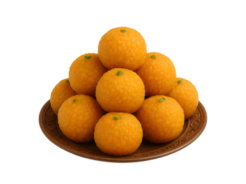 Plate sweets laddu isolated transparent background
