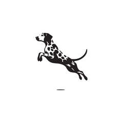 Striking Dalmatian Dog Silhouette Vector Art for Pet Lovers, Digital Clipart, Black and White Spotted Breed Illustration, Printable Dog Graphic for Crafts and Decor.
