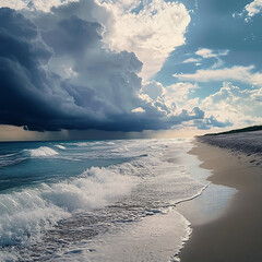 Explosive ocean motion through massive blue waves high resolution picture