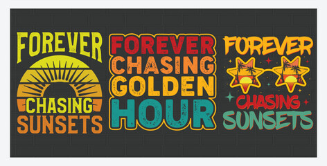 Sunset beach t-shirt designs bundle, Summer surf graphic t-shirt for print. Summer tropical tee shirt collection, T Shirt Design Bundle