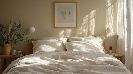 Cozy, sun-drenched bedroom