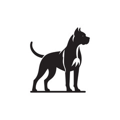 Bold Dogo Argentino Dog Silhouette Vector Art for Print, Tattoo, Sticker, Logo, and Graphic Design – Powerful Canine Outline for Pet Lovers and Creatives

